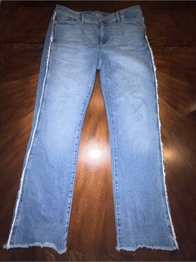 DL1961 Mara Straight Dark Riviera Frayed Jeans Size 30